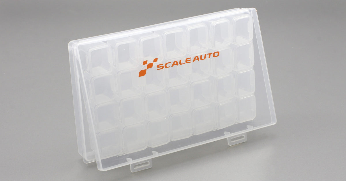 Caja Organizadora de 28 Compartimentos de Medida 175x110x27mm. en Plastico Transparente · Scaleauto SC-5083 · Fotografía 2