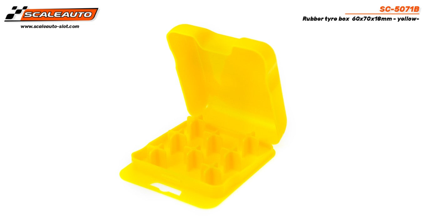 Caja porta neumaticos goma 60x70x18mm -amarilla-