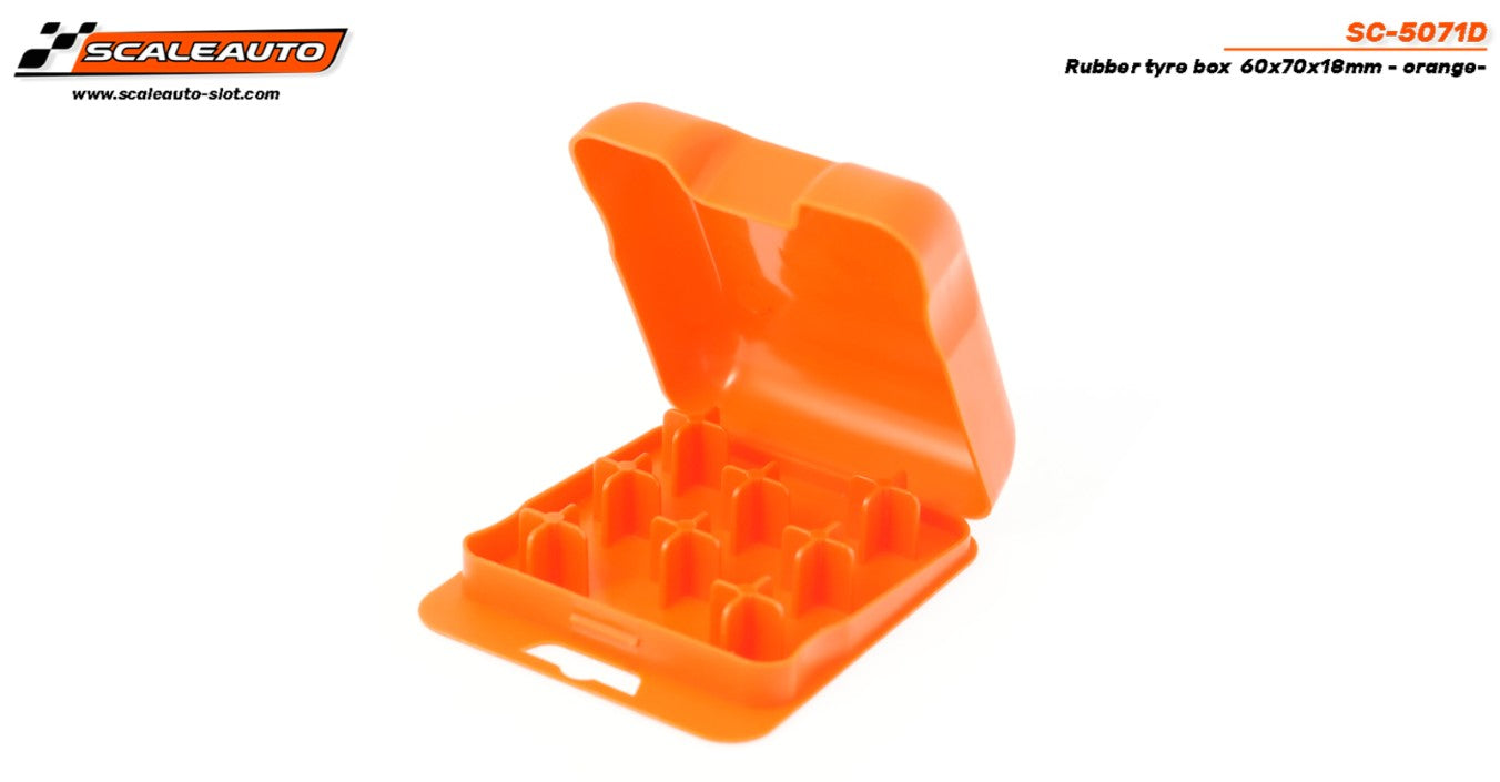 Caja porta neumaticos goma 60x70x18mm -naranja-
