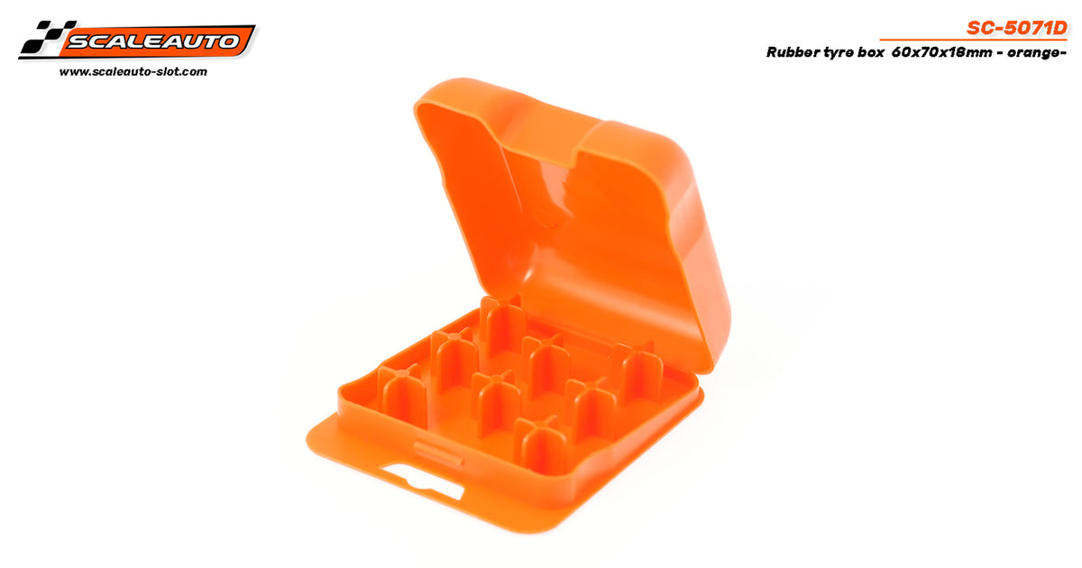 Caja porta neumaticos goma 60x70x18mm -naranja- · Scaleauto SC-5071D