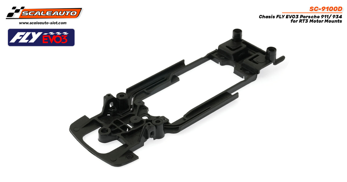 Chasis FLY EVO3 Porsche 911 / 934 para Soportes de Motor RT3 · Scaleauto SC-9100D