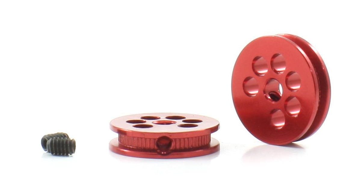 Polea Alumino Mecanizado 10mm Eje 3/32 (2,38mm) Roja (x2) · Scaleauto SC-1703C