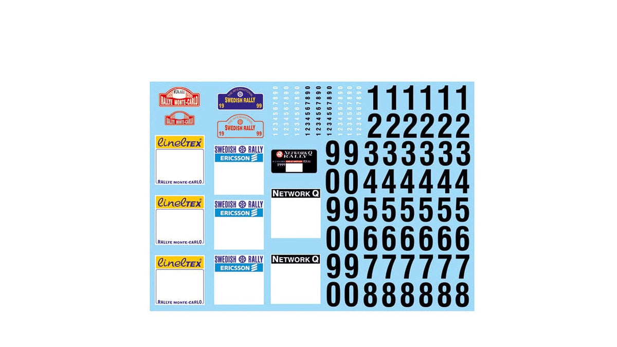 Calcas Team Slot P00016 dorsales y placas de rally