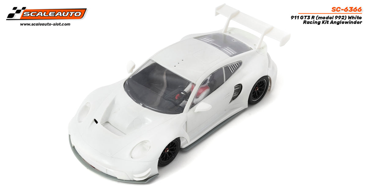 Porsche 911 GT3R (992) White Racing Kit Anglewinder · Scaleauto SC-6366