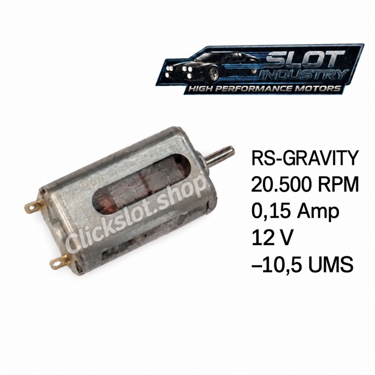 Motor Slot Industry RS-GRAVITY, 20.500 rpm, 0,15 A, 12 V y −10,5 UMS