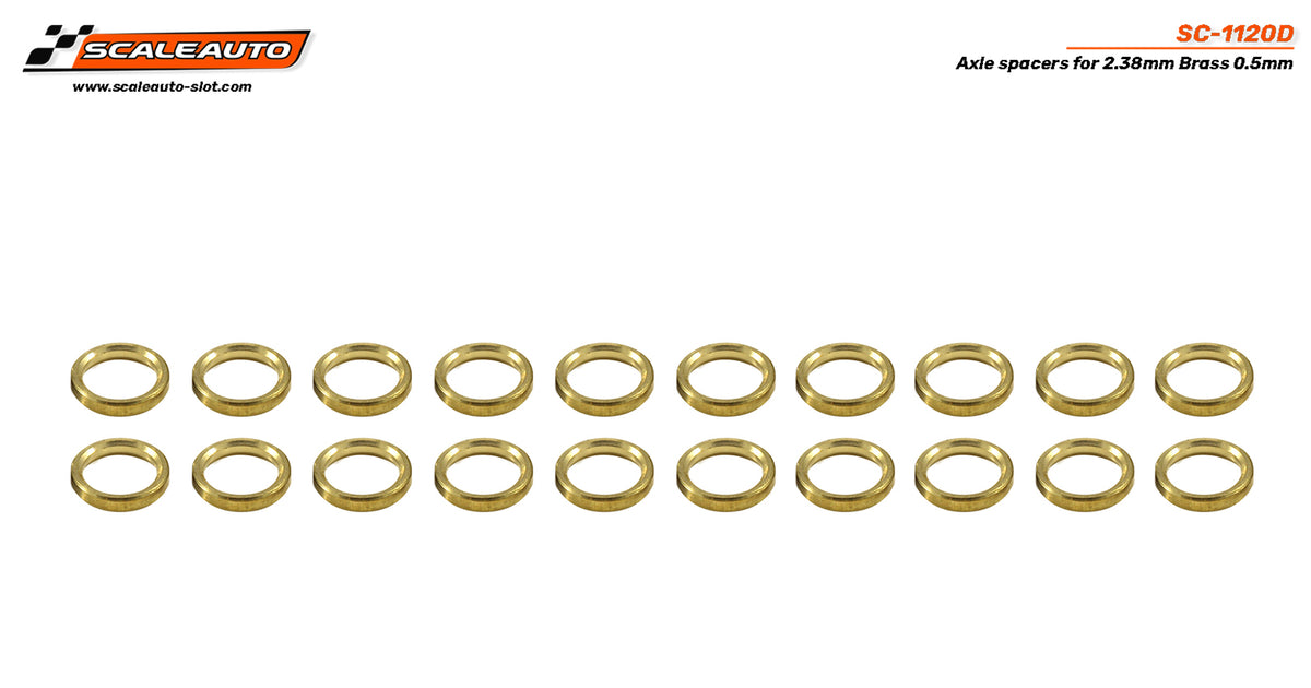 Separadores 0,5mm para Eje 2.38mm en Bronce (x20) · Scaleauto SC-1120D