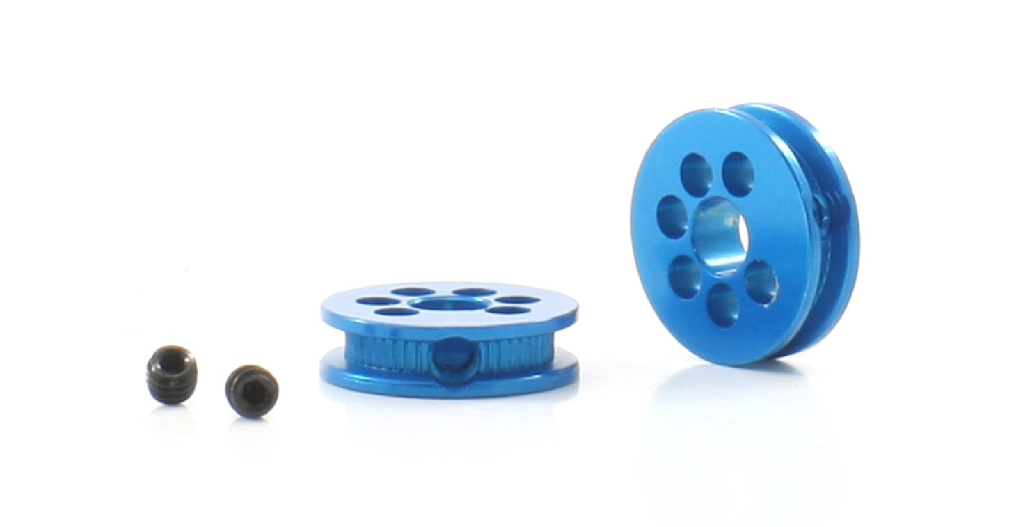 Polea Alumino Mecanitzat 8mm Eix 3/32 (2,38mm) Blau (x2)