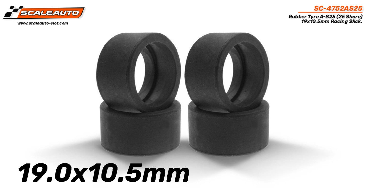 Neumatico Goma A-S25 (Shore 25) 19x10,5mm Racing Slick x4u