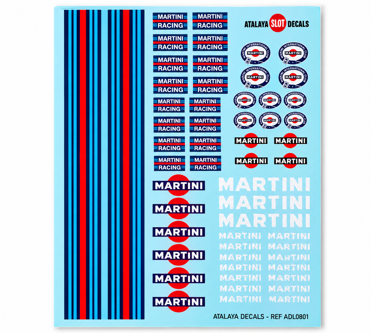 Calcas Martini Racing Atalaya Decals ADL0801 para coches de slot