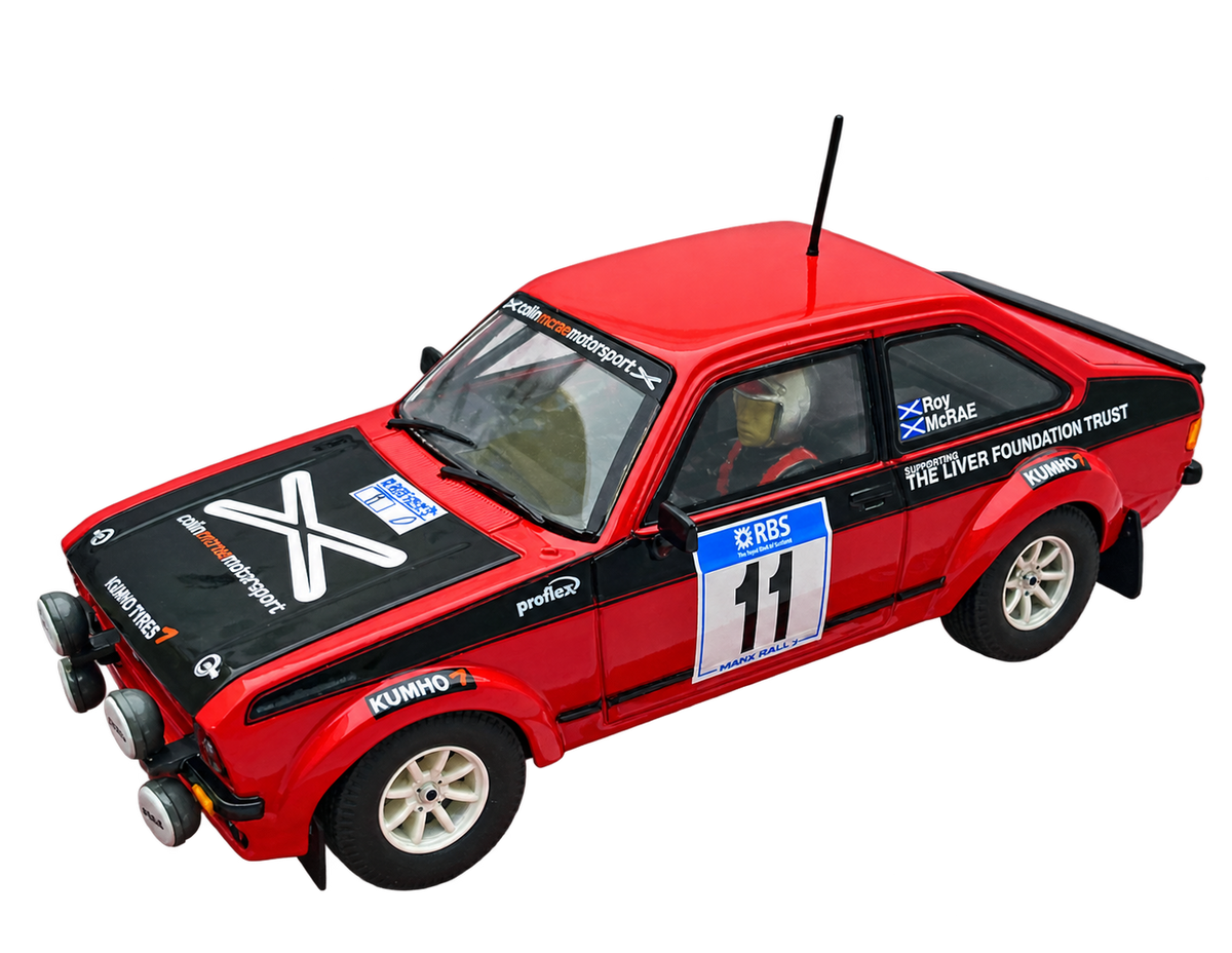 Modelo compatible: FORD ESCORT MKII MCRAE REF.64560 SCX. Foto orientativa del coche; se vende únicamente el chasis 3D.