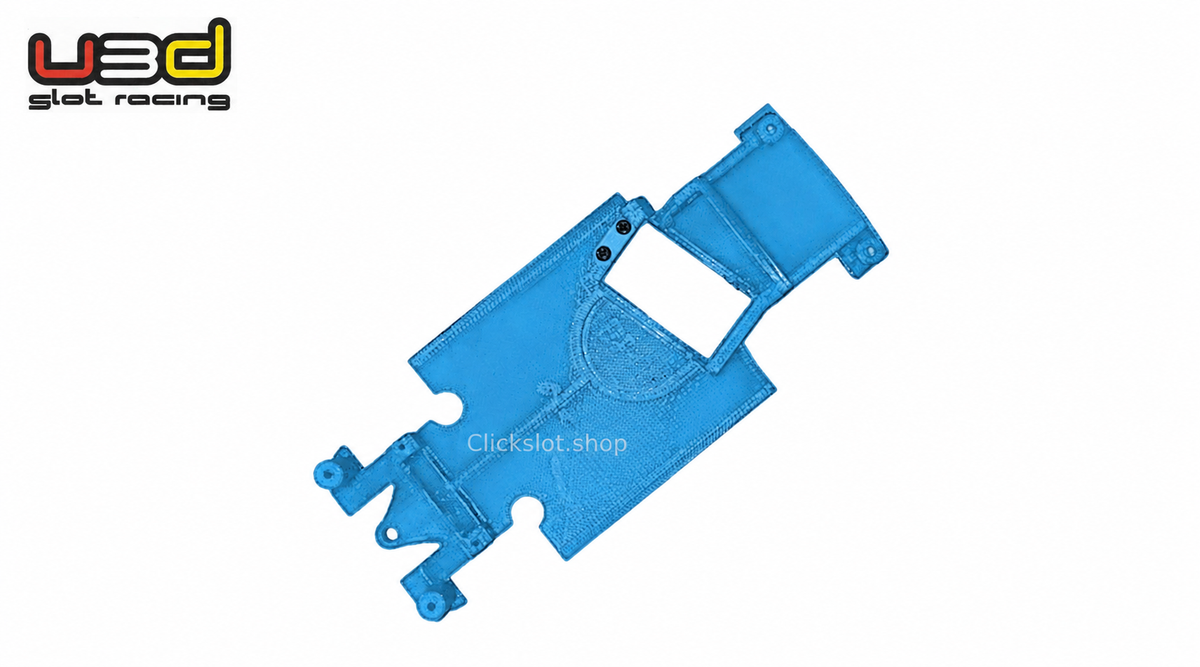 Chasis 3D Ford Transit Fly Car Model U3D azul — reflejo corregido, logo y marca de agua Clickslot.shop