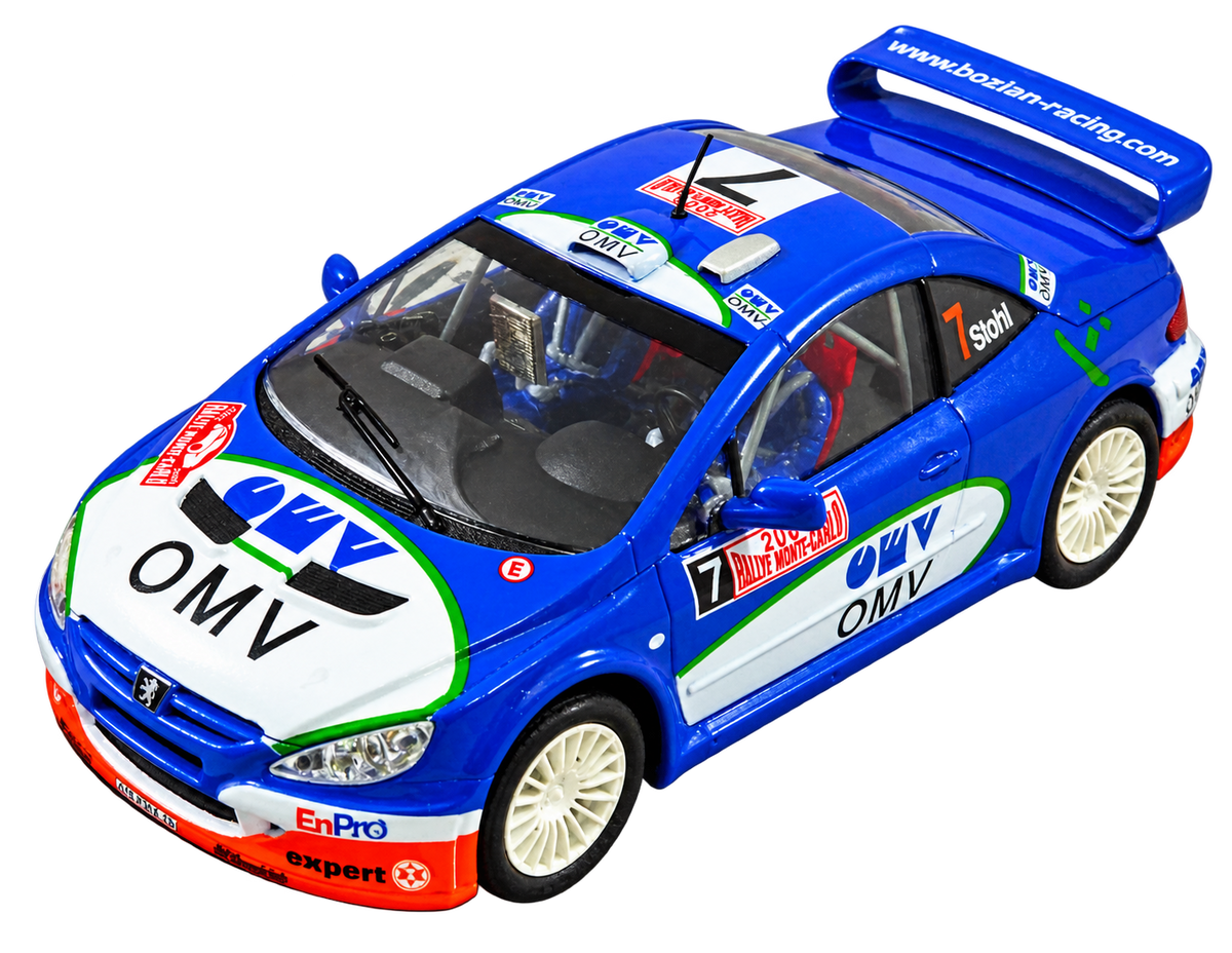Modelo compatible: Peugeot 307 WRC OMV Ninco. Foto orientativa del coche; se vende únicamente el chasis 3D.