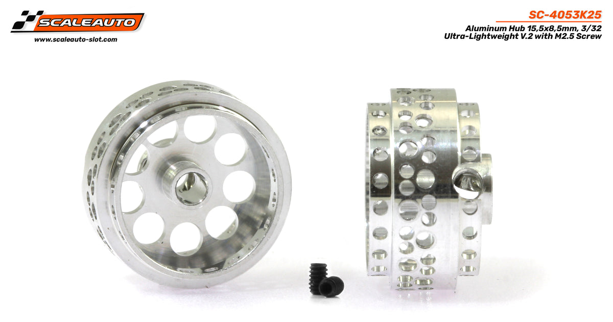 Llantas aluminio 15,5 × 8,5 mm Ultra-Lightweight V.2 M2,5 (2 unidades) · Scaleauto SC-4053K25 · Fotografía 2