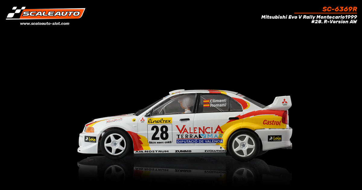 Mitsubishi Evo V Rally Montecarlo 1999 #28 Climent/Romani. R-Version AW · Scaleauto SC-6369R · Fotografía 5