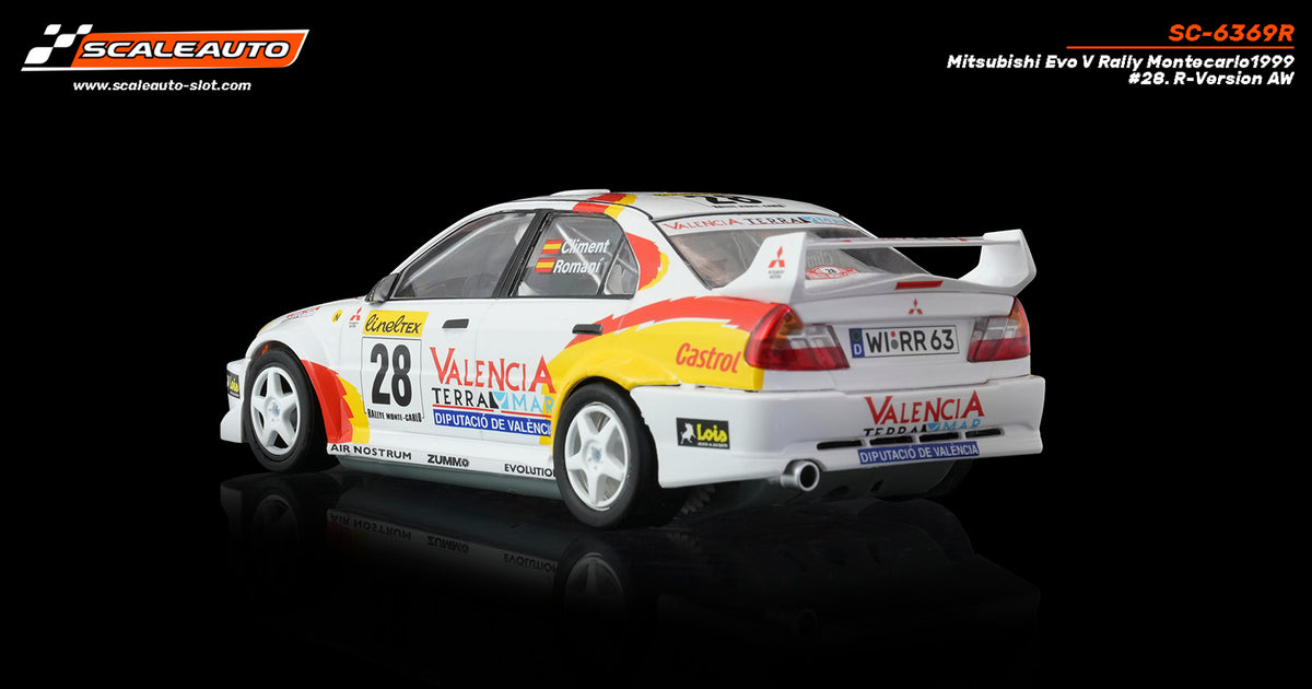 Mitsubishi Evo V Rally Montecarlo 1999 #28 Climent/Romani. R-Version AW · Scaleauto SC-6369R · Fotografía 6