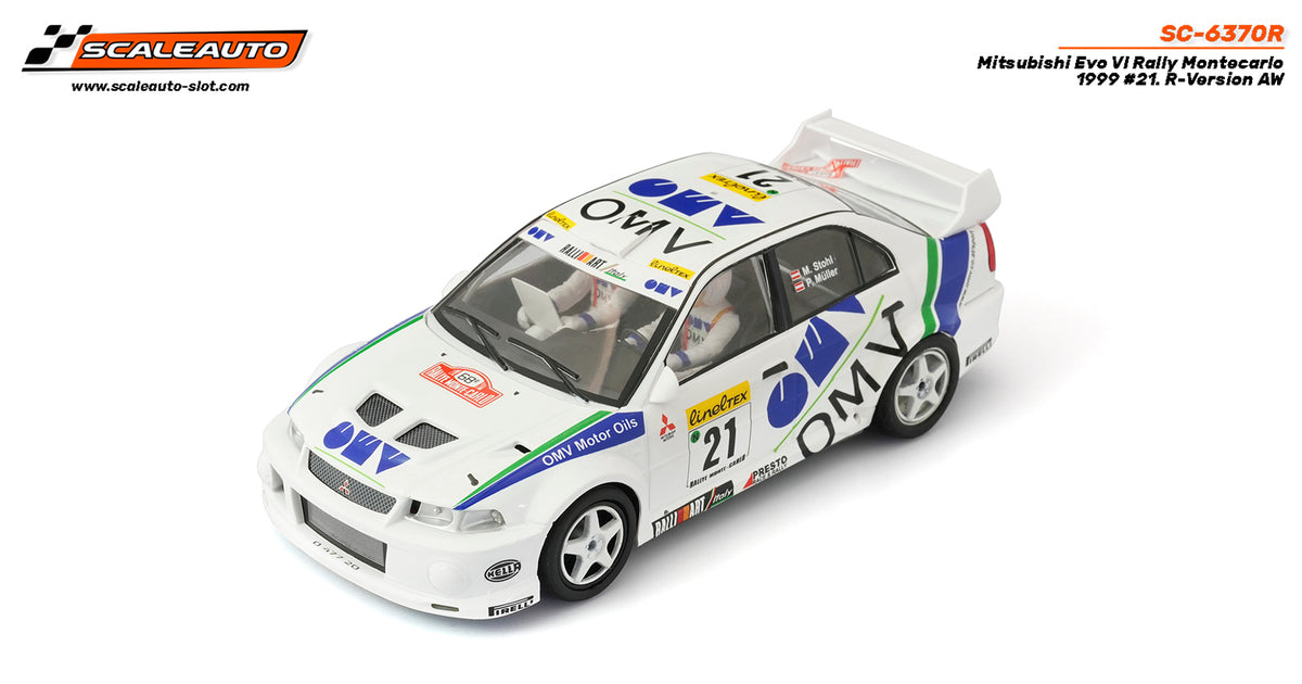 Mitsubishi Evo VI OMV Rally Montecarlo 2000 #21 Stohl / Muller. R-Version AW · Scaleauto SC-6370R · Fotografía 4