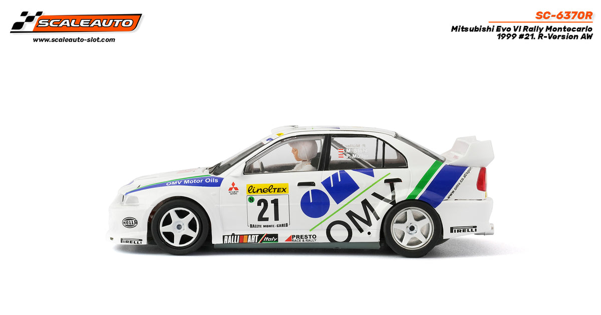 Mitsubishi Evo VI OMV Rally Montecarlo 2000 #21 Stohl / Muller. R-Version AW · Scaleauto SC-6370R · Fotografía 5