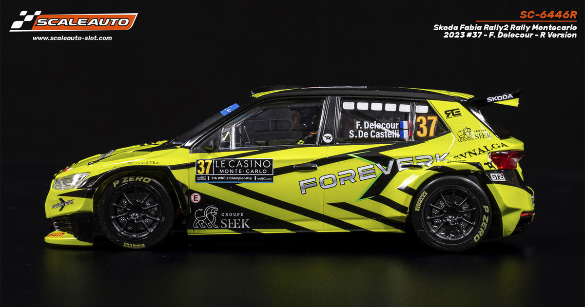 Skoda Fabia Rally2 Rally Montecarlo 2023 #37 - F. Delecour - R Version · Scaleauto SC-6446R · Fotografía 3