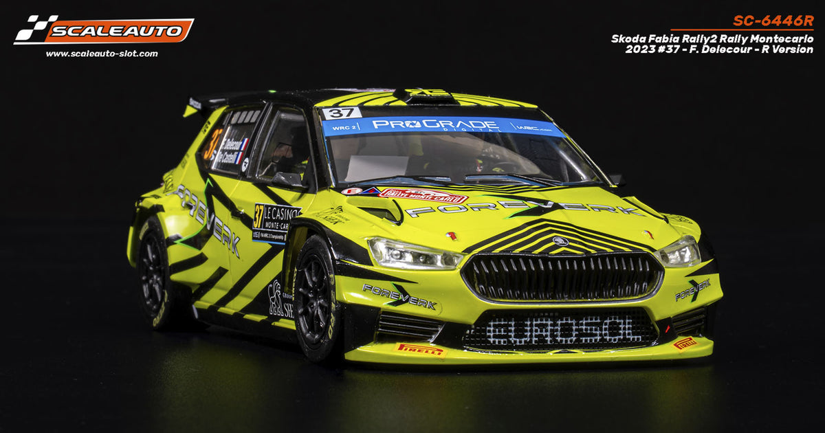 Skoda Fabia Rally2 Rally Montecarlo 2023 #37 - F. Delecour - R Version · Scaleauto SC-6446R · Fotografía 4