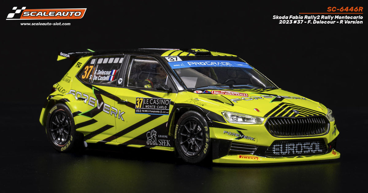 Skoda Fabia Rally2 Rally Montecarlo 2023 #37 - F. Delecour - R Version · Scaleauto SC-6446R · Fotografía 5