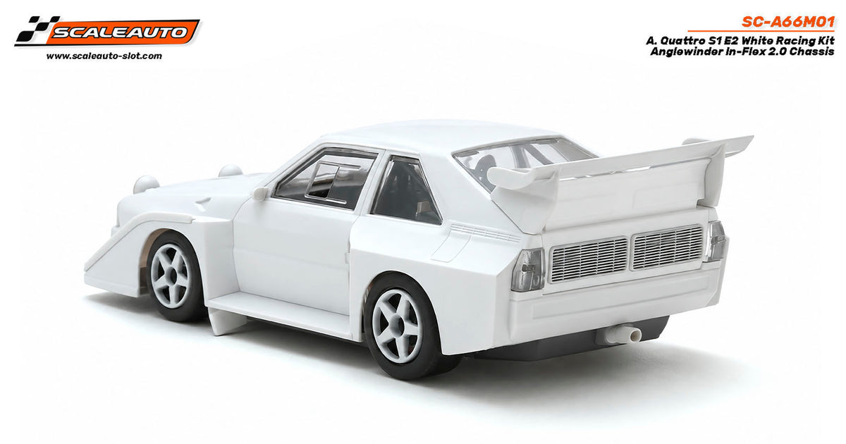 Audi Quattro S1 E2 White Racing Kit - Anglewinder In-Flex 2.0 Chassis · Scaleauto SC-A66M01 · Fotografía 3