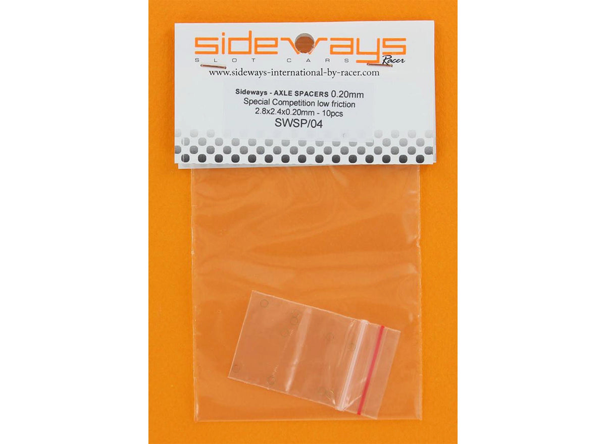 Separadores Eje 2.38mm de 0,20mm - Low Friction - (10u) · Sideways RC-SWSP04