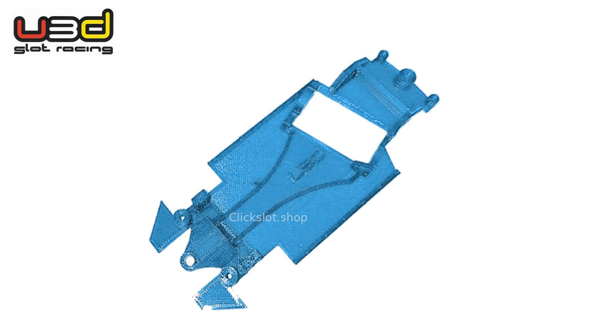 Chasis 3D ángulo Toyota Yaris WRC1 Avant Slot U3d Slot Racing — nuevo azul U3D, logo y marca de agua Clickslot.shop