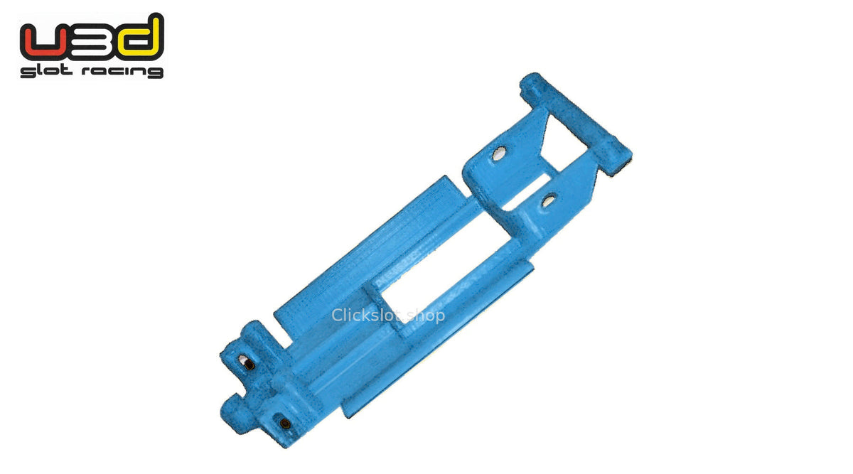 Chasis 3D línea Ford Capri SRC U3d Slot Racing — nuevo azul U3D, logo y marca de agua Clickslot.shop