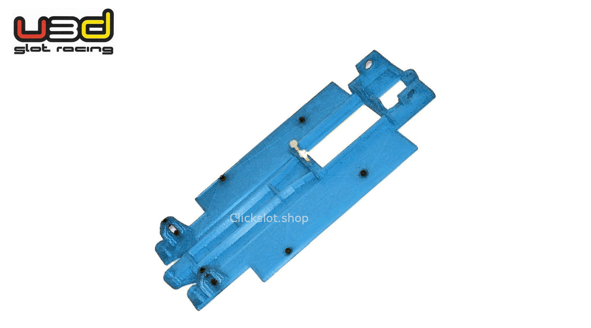 Chasis 3D línea Buggyra MK08 Flyslot U3d Slot Racing — nuevo azul U3D, logo y marca de agua Clickslot.shop