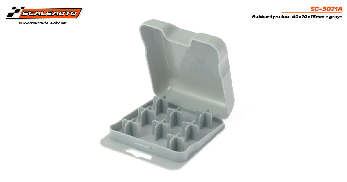 Caja porta neumaticos goma 60x70x18mm -gris- · Scaleauto SC-5071A