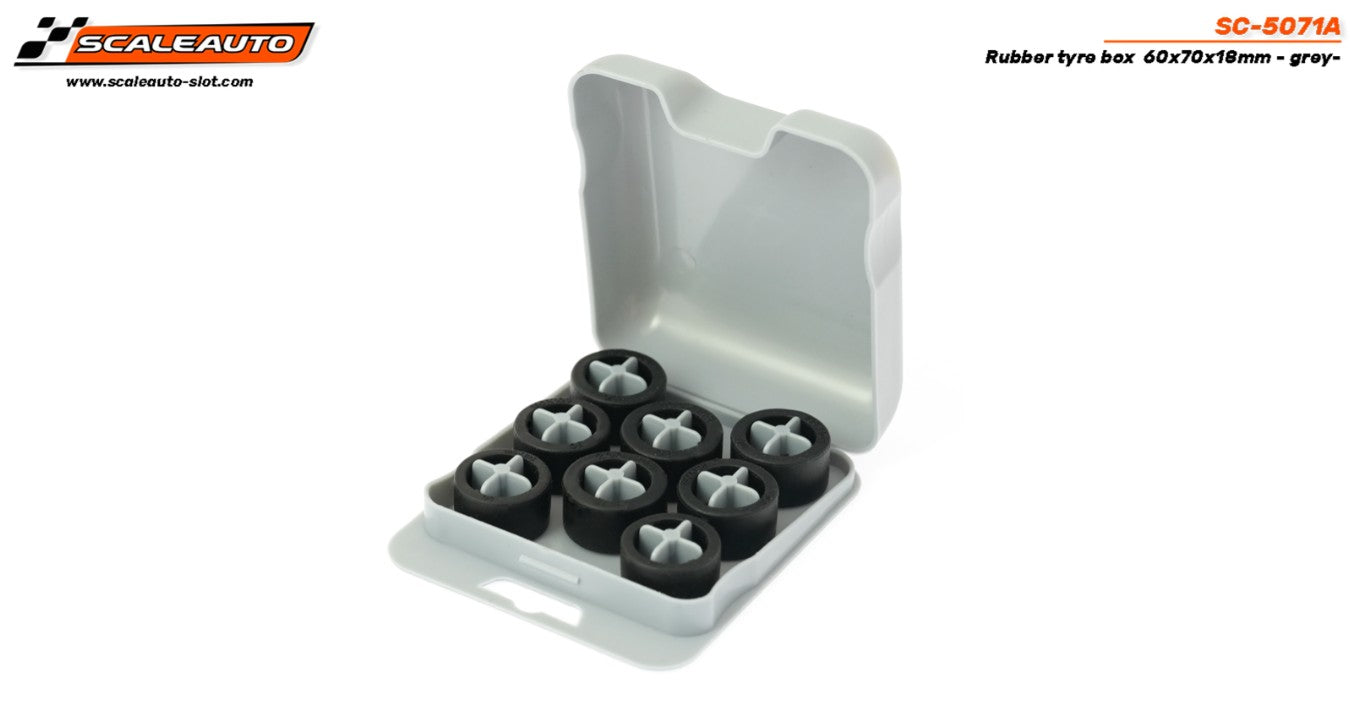 Caja porta neumaticos goma 60x70x18mm -gris-
