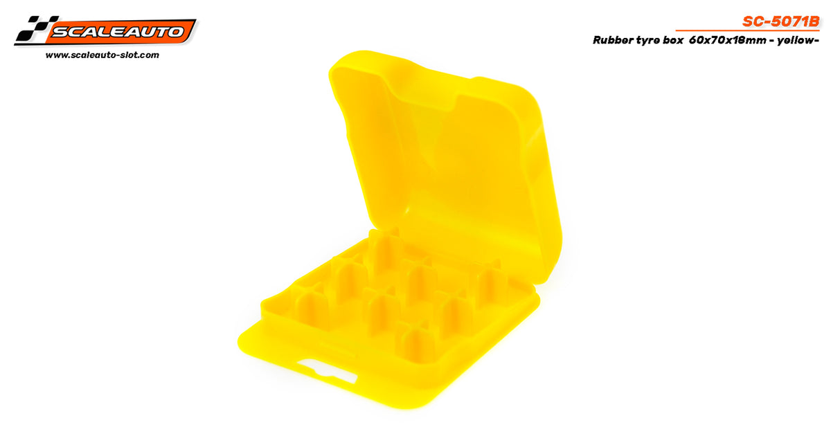 Caja porta neumaticos goma 60x70x18mm -amarilla- · Scaleauto SC-5071B