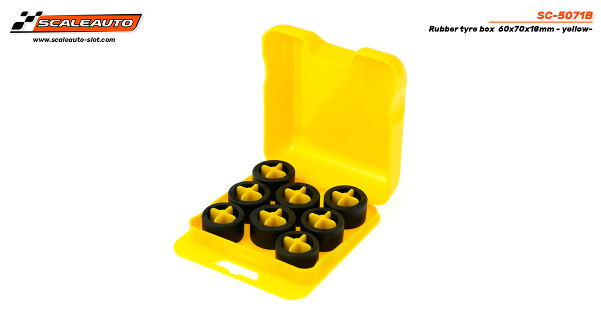 Caja porta neumaticos goma 60x70x18mm -amarilla- · Scaleauto SC-5071B · Fotografía 2