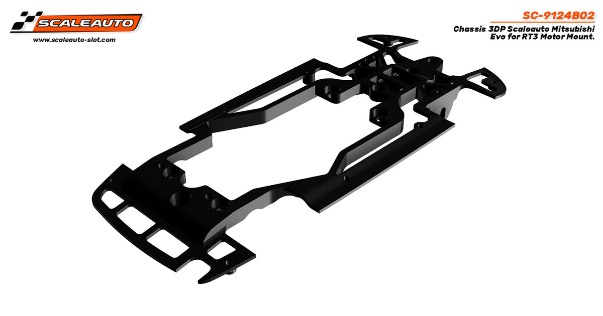 Chasis 3DP Scaleauto Mitsubishi Evor para Soporte Motor RT3 · Scaleauto SC-9124B02 · Fotografía 3