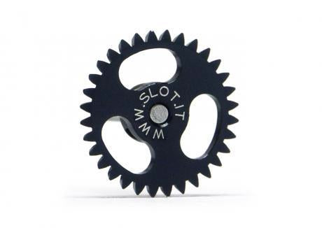 Corona 32d. Anglewinder Diam.18mm. en Aluminio Aligerado para Eje 2.38mm. Fijada mediante tornillo allen M2. · Slot.it SI-GA1832E
