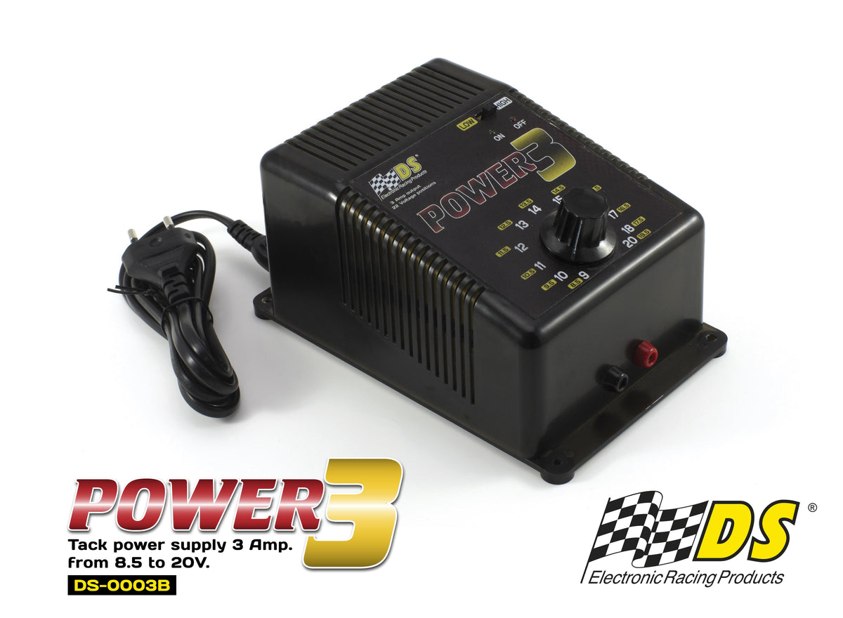 Fuente Alimentación DS-Power3 -New- Regulable desde 8.5 a 20V en incrementos de 0,5V. 3 Amperios. Sistema Electrónico de desconexión en cortocircuito. · DS Electronics DS-0003B