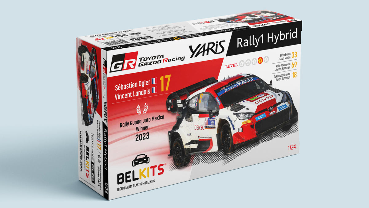 Kit 1/24 Toyota Yaris Rally1 Mexico 2023 - Ogier #17 · Belkits BEL-026