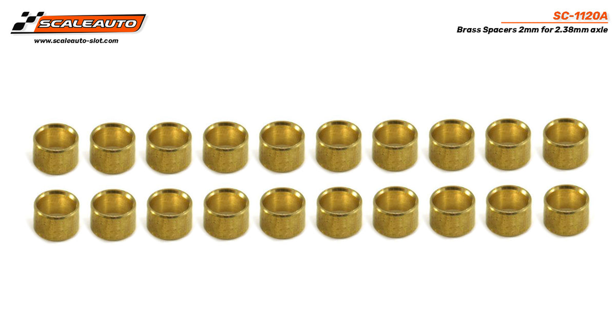 Separadores 2mm para Eje 2.38m en Bronce (x20) · Scaleauto SC-1120A
