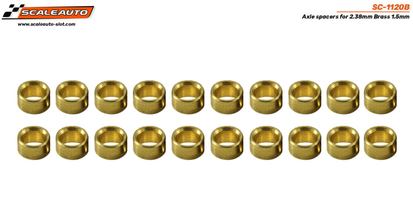 1.5mm spacers for 2.38mm shaft in bronze (x20)
