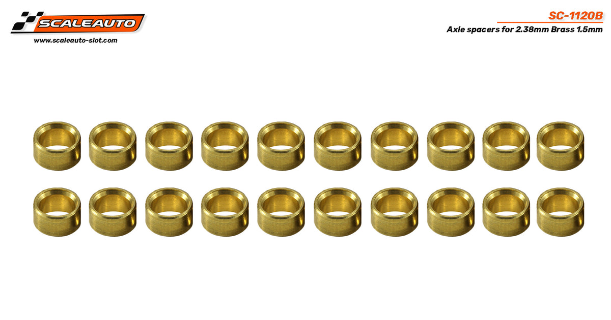 Separadores 1,5mm para Eje 2.38mm en Bronce (x20) · Scaleauto SC-1120B