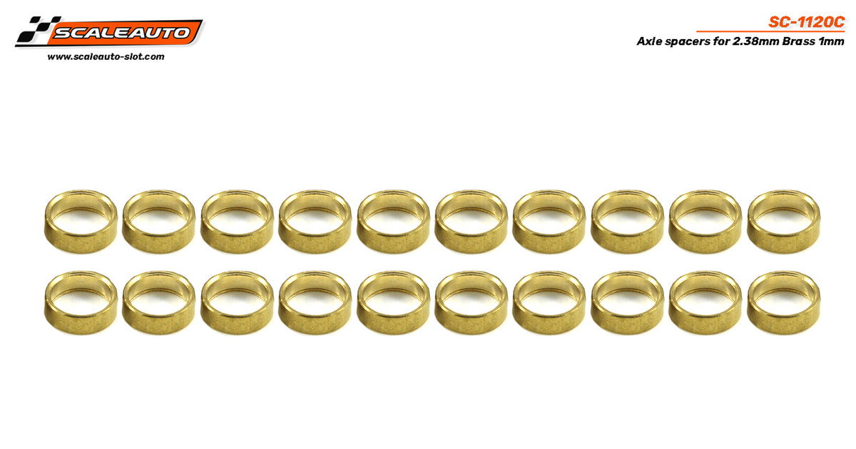 Separadores 1mm para Eje 2.38mm Bronce (x20) · Scaleauto SC-1120C