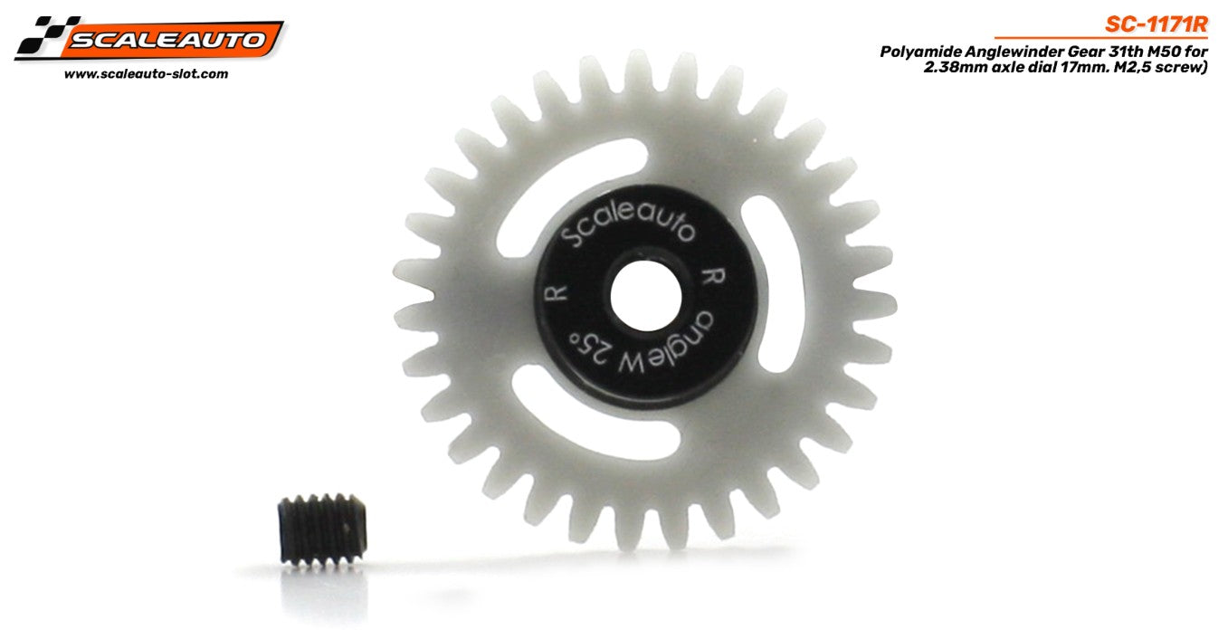 Crown 31d. Anglewinder ProComp-RS M50 25º for 2.38mm shaft. ø17mm. M2.5 screw.