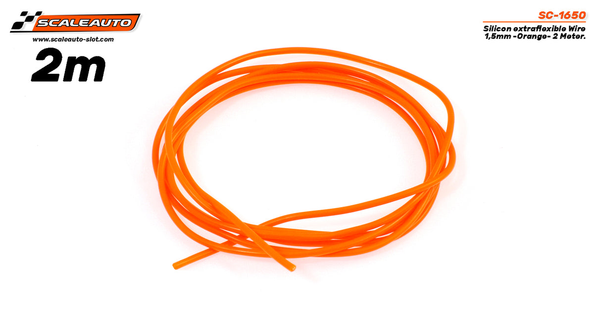 Cable 1,5mm. Naranja Siliconado. 2 metros. · Scaleauto SC-1650