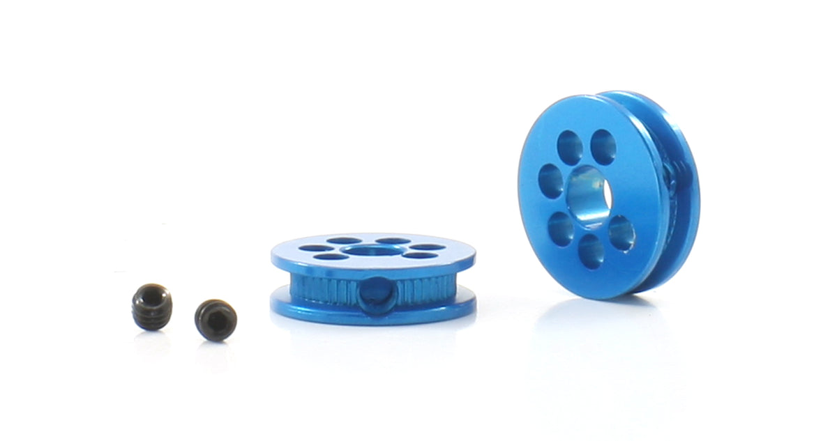 Polea Alumino Mecanizado 8mm Eje 3/32 (2,38mm) Azul (x2) · Scaleauto SC-1703B