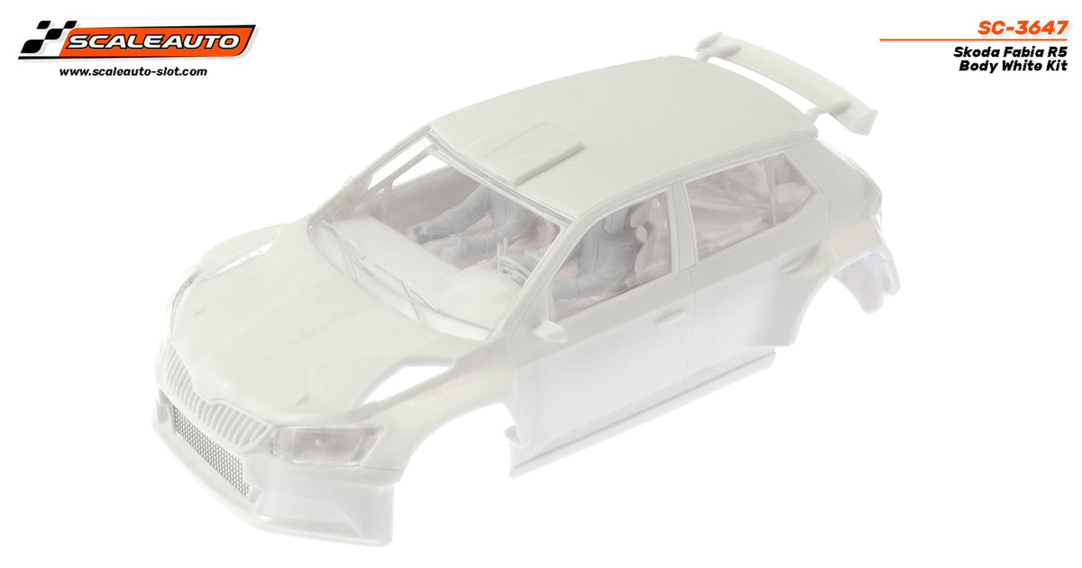 Carrocería Skoda Fabia R5 en Kit Blanca. · Scaleauto SC-3647