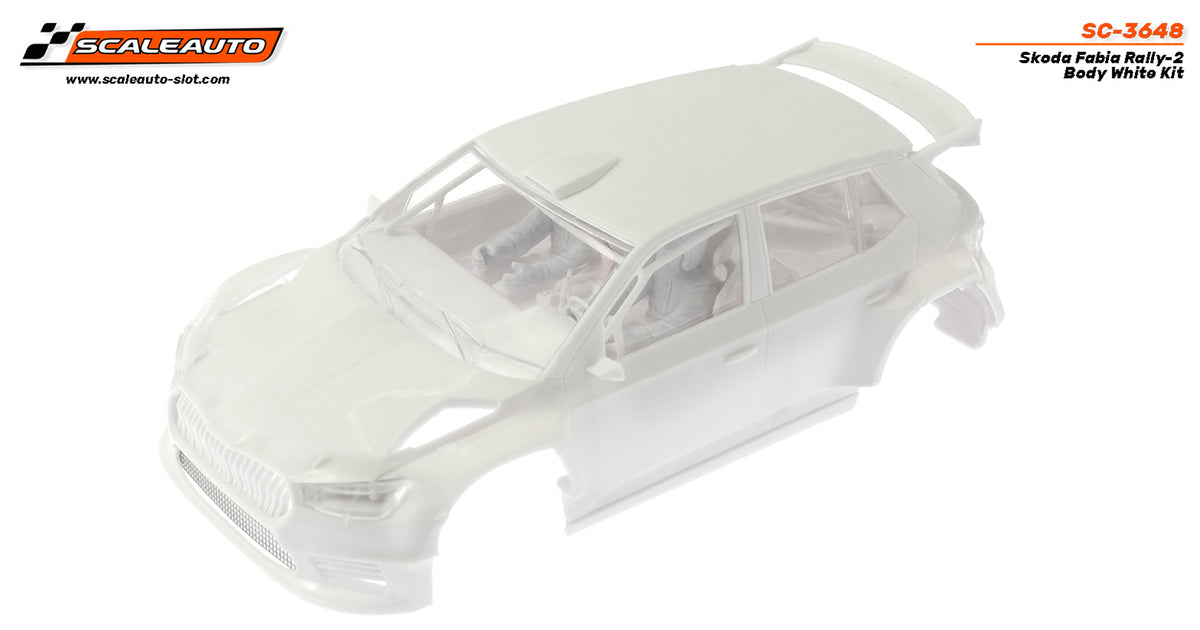 Carrocería Skoda Fabia Rally2 en Kit Blanca · Scaleauto SC-3648