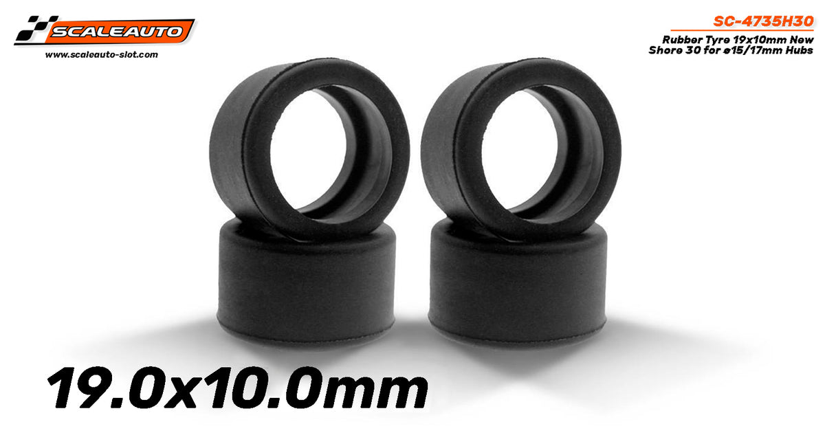 Neumático Goma A-S30 (New Shore 30) 19x10mm  Racing Slick x4u · Scaleauto SC-4735SH30