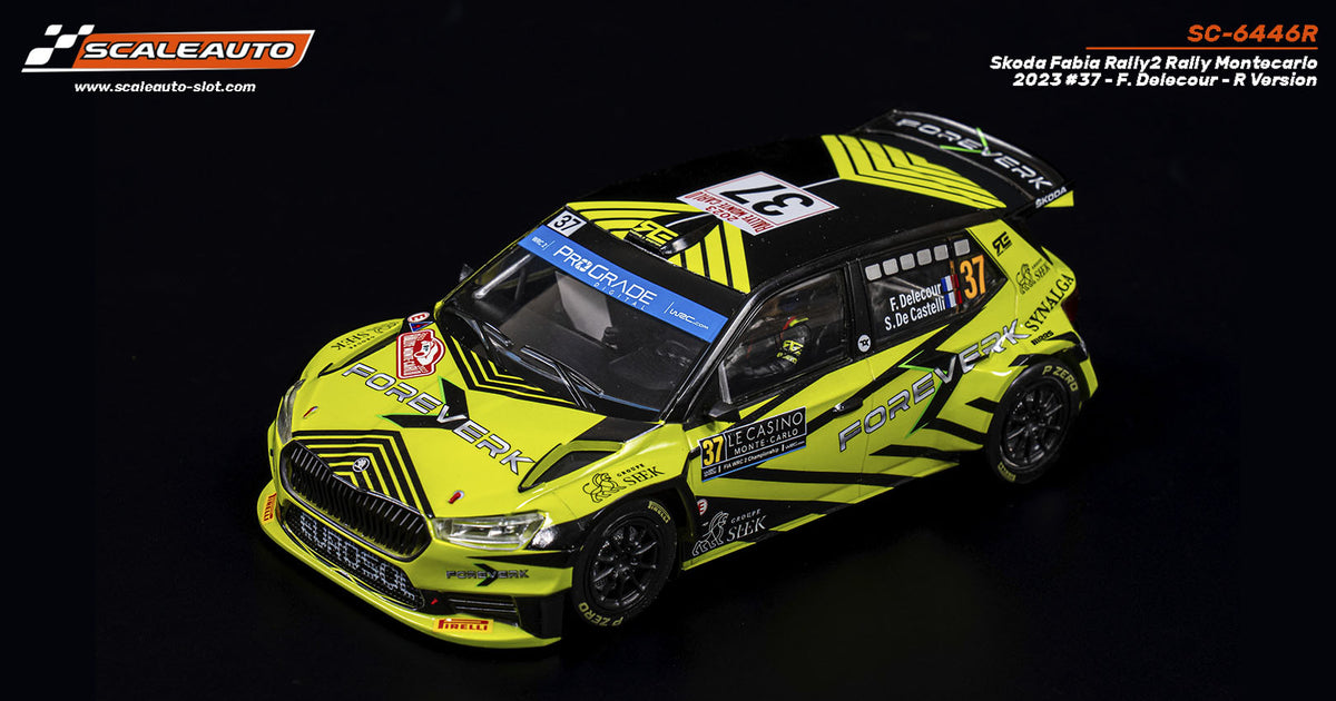 Skoda Fabia Rally2 Rally Montecarlo 2023 #37 - F. Delecour - R Version · Scaleauto SC-6446R