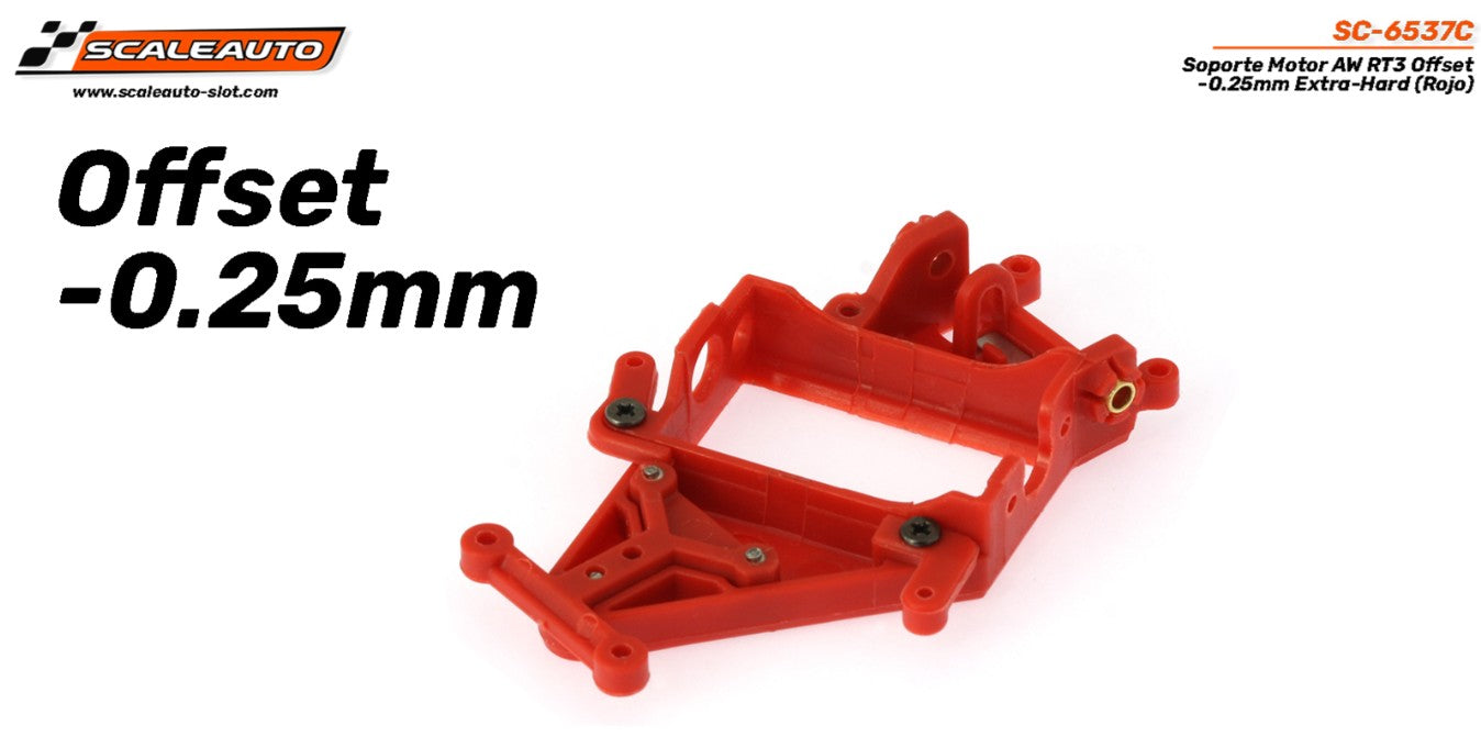 Soporte Motor AW RT3 Offset -0.25mm Hard (Rojo)