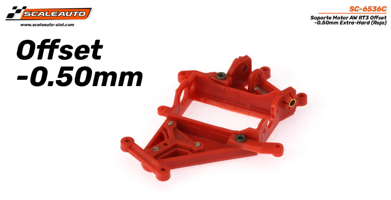 AW RT3 Offset -0.50mm Hard Motor Mount (Red)